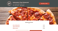 Desktop Screenshot of ambrosinospizza.com